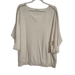 89th & Madison NWT Women's 2X Chic Rhinestone Cuddle Luxe Knit‎ Sweater Luxury